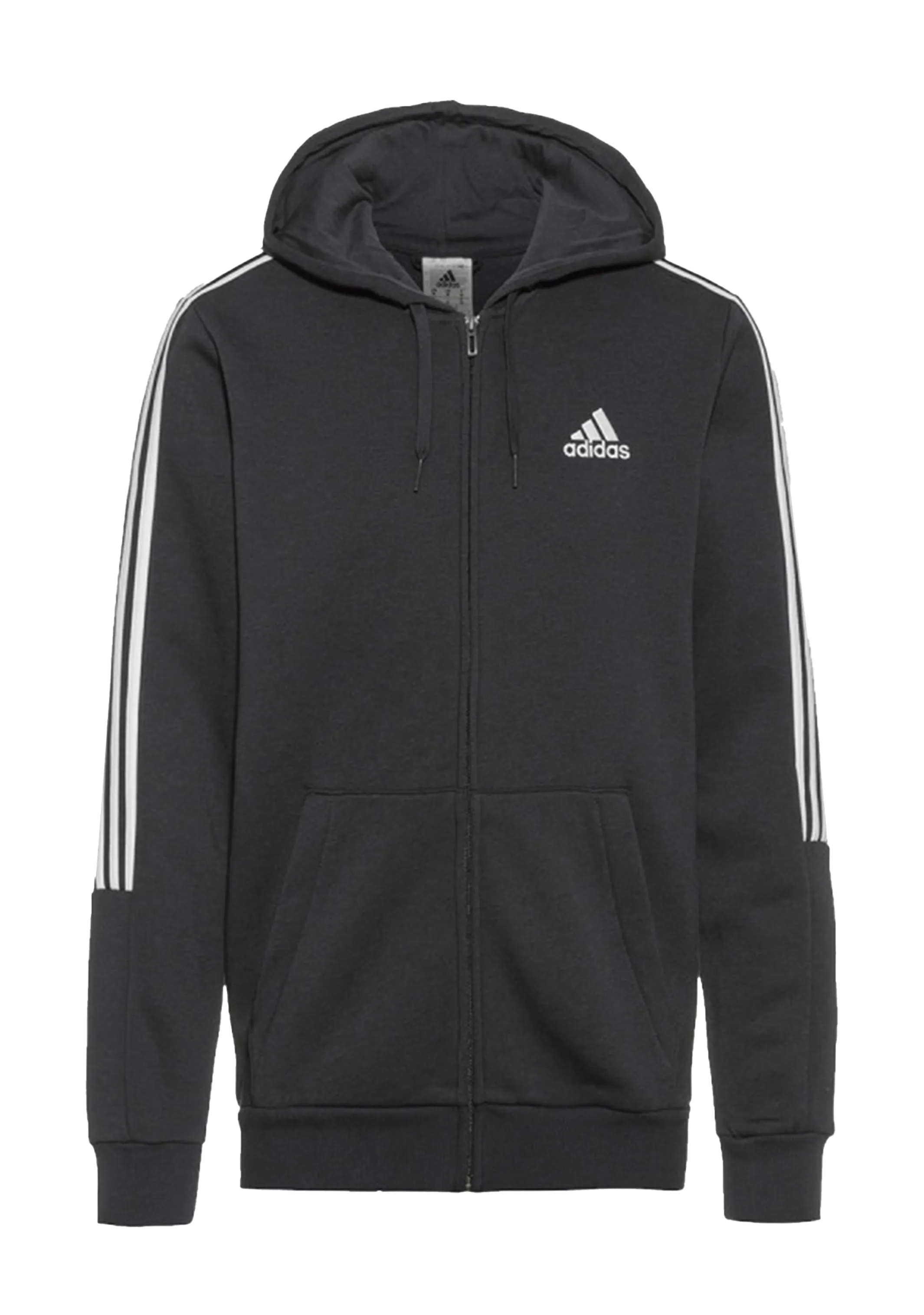 Adidas Men’s Essentials 3-Stripes Fleece Cut Fullzip Hoodie