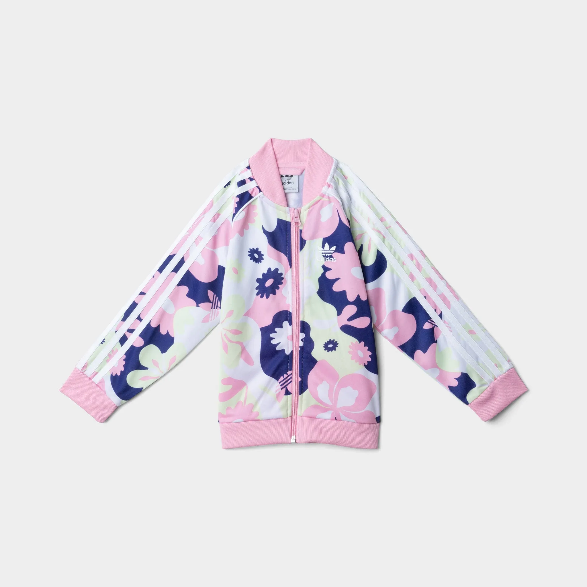 adidas Originals Child Girlsâ€™ Flower Print Superstar Set White / True Pink - Almost Lime