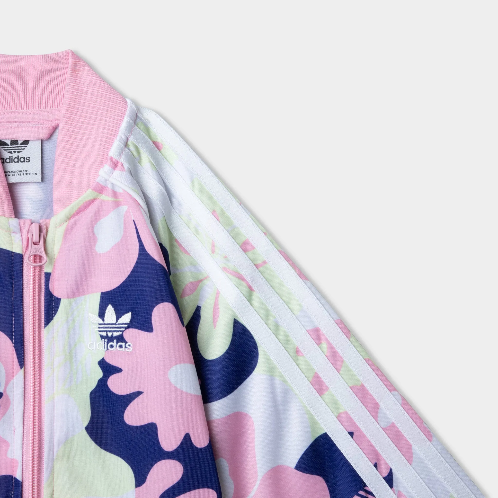 adidas Originals Child Girlsâ€™ Flower Print Superstar Set White / True Pink - Almost Lime