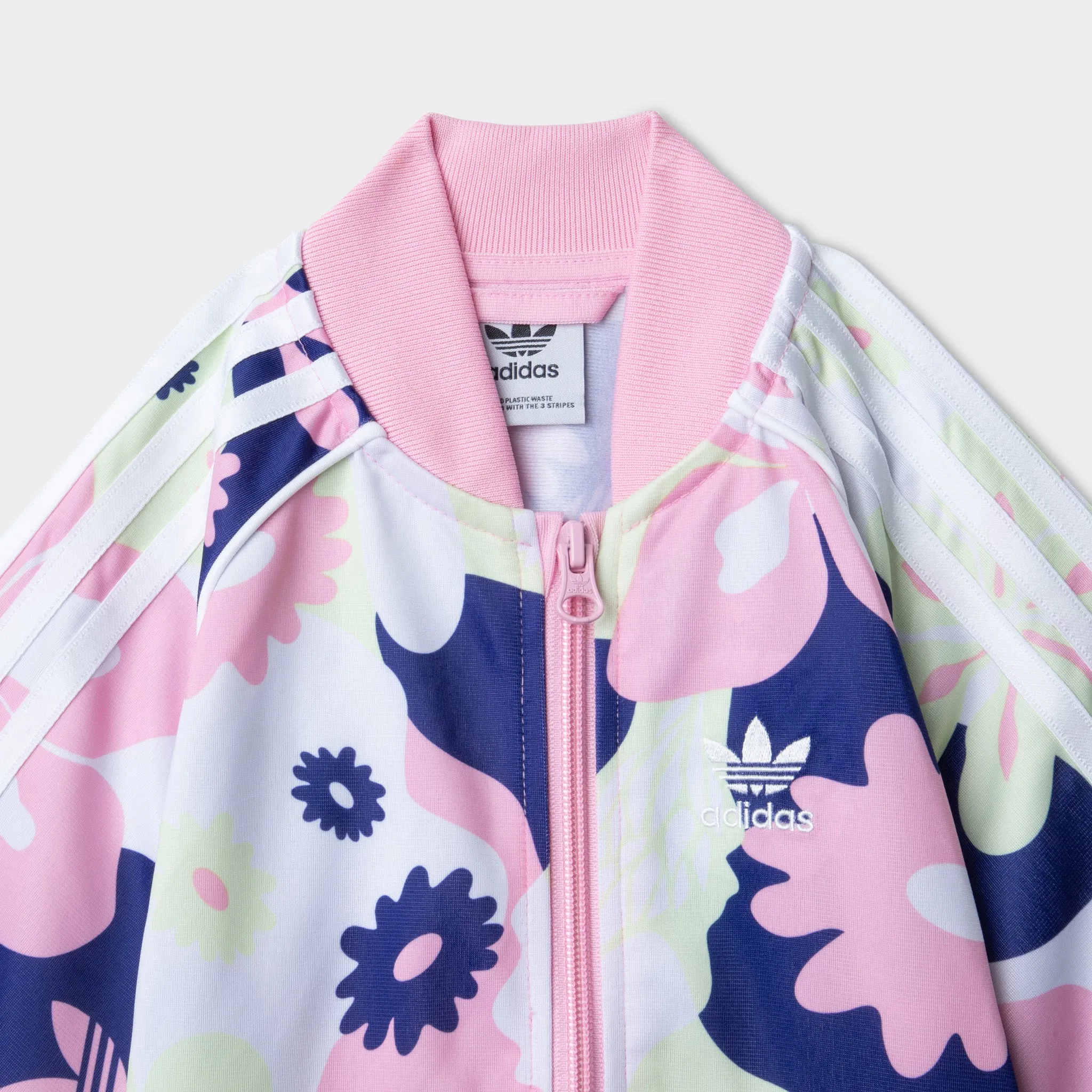 adidas Originals Child Girlsâ€™ Flower Print Superstar Set White / True Pink - Almost Lime