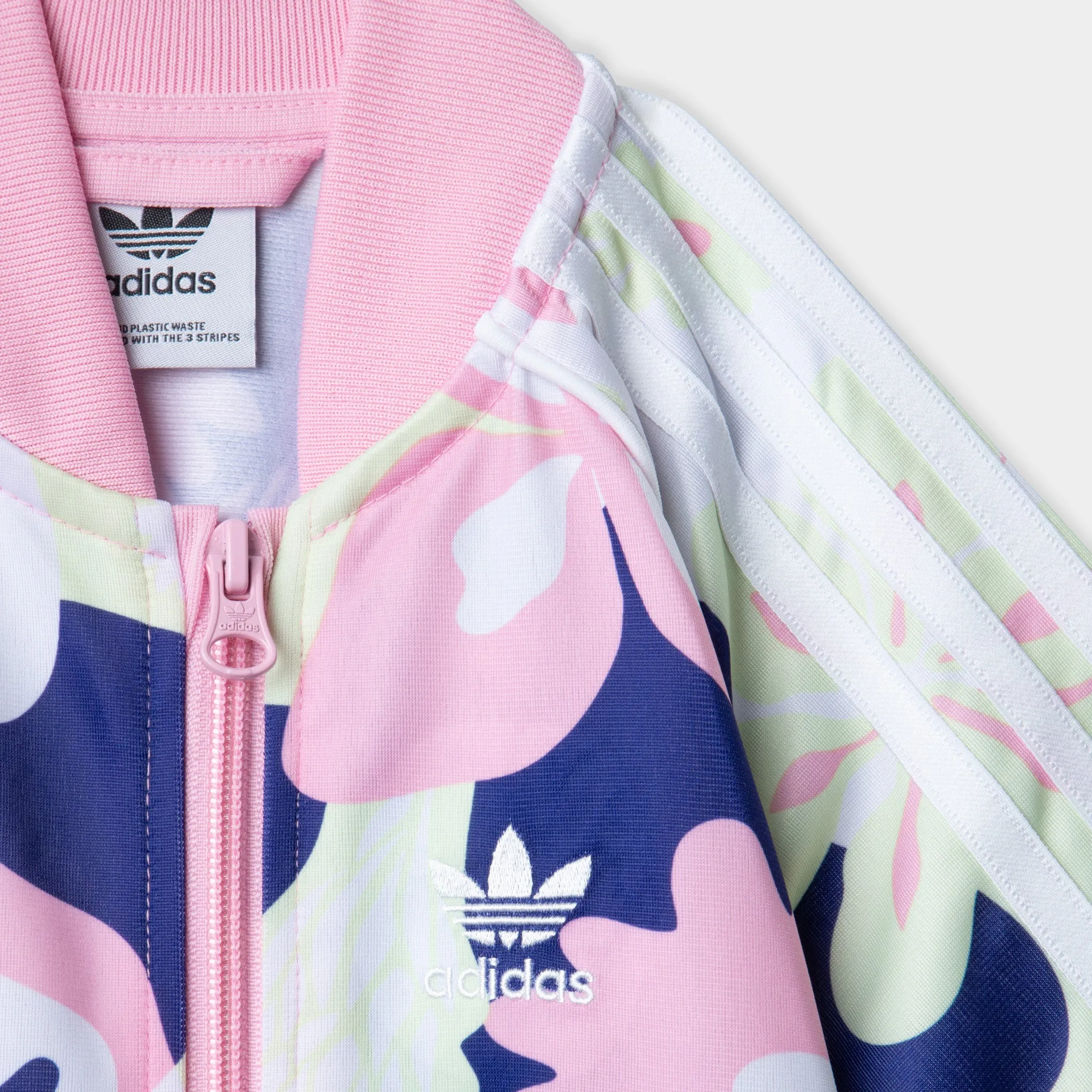 adidas Originals Child Girlsâ€™ Flower Print Superstar Set White / True Pink - Almost Lime