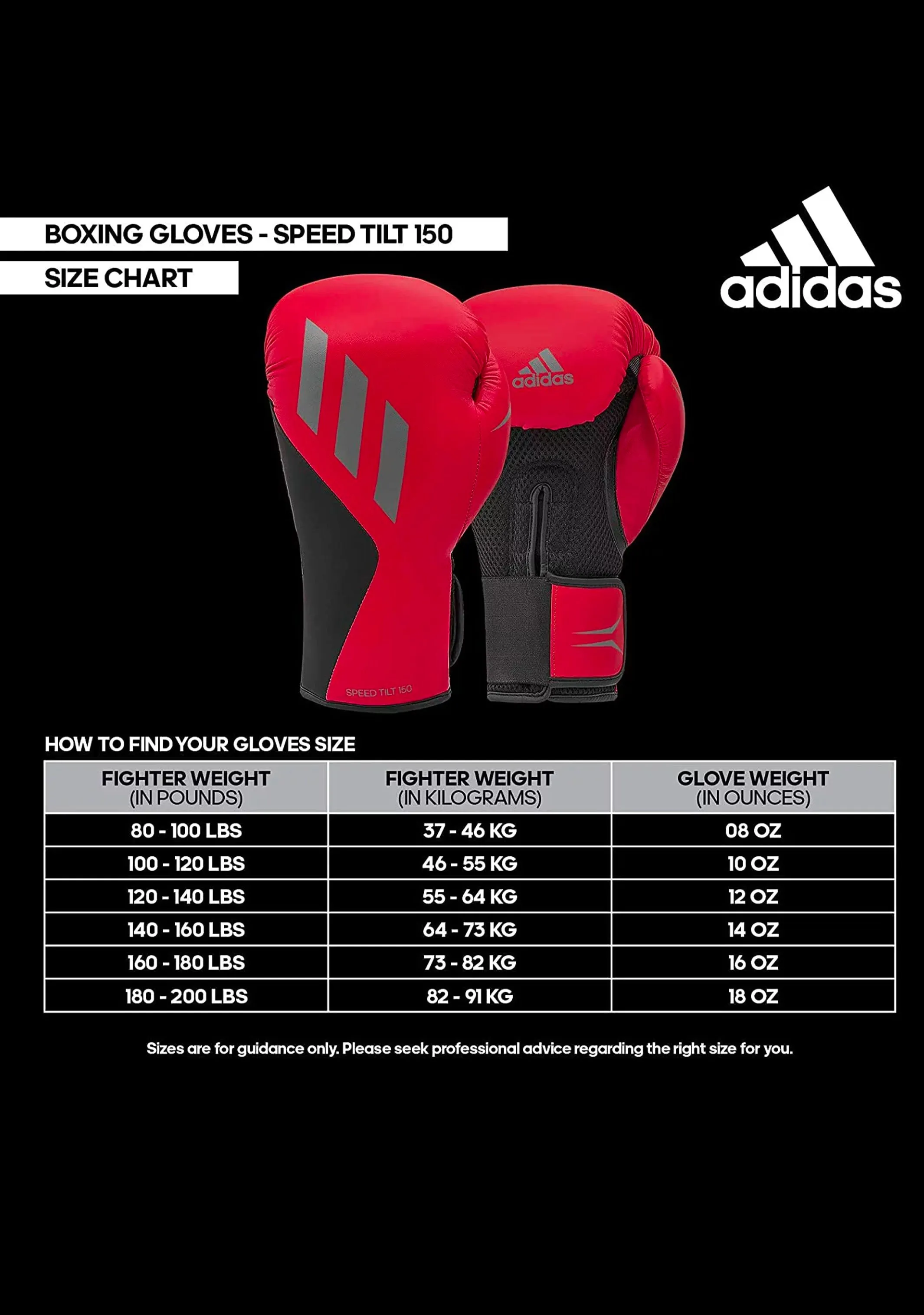 Adidas Speed Tilt 150 Boxing Gloves Red  <br> SPD150TG RED