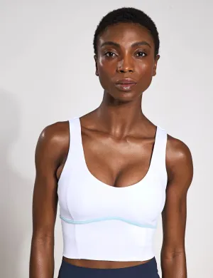 Ava Sports Bra - White/Light Blue