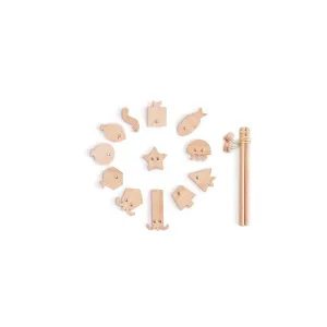 babai Wooden Fishing Game Set On Magnets Geometric Fishes