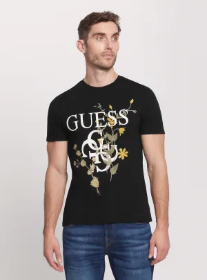 Black Quatro G Logo Floral T-Shirt
