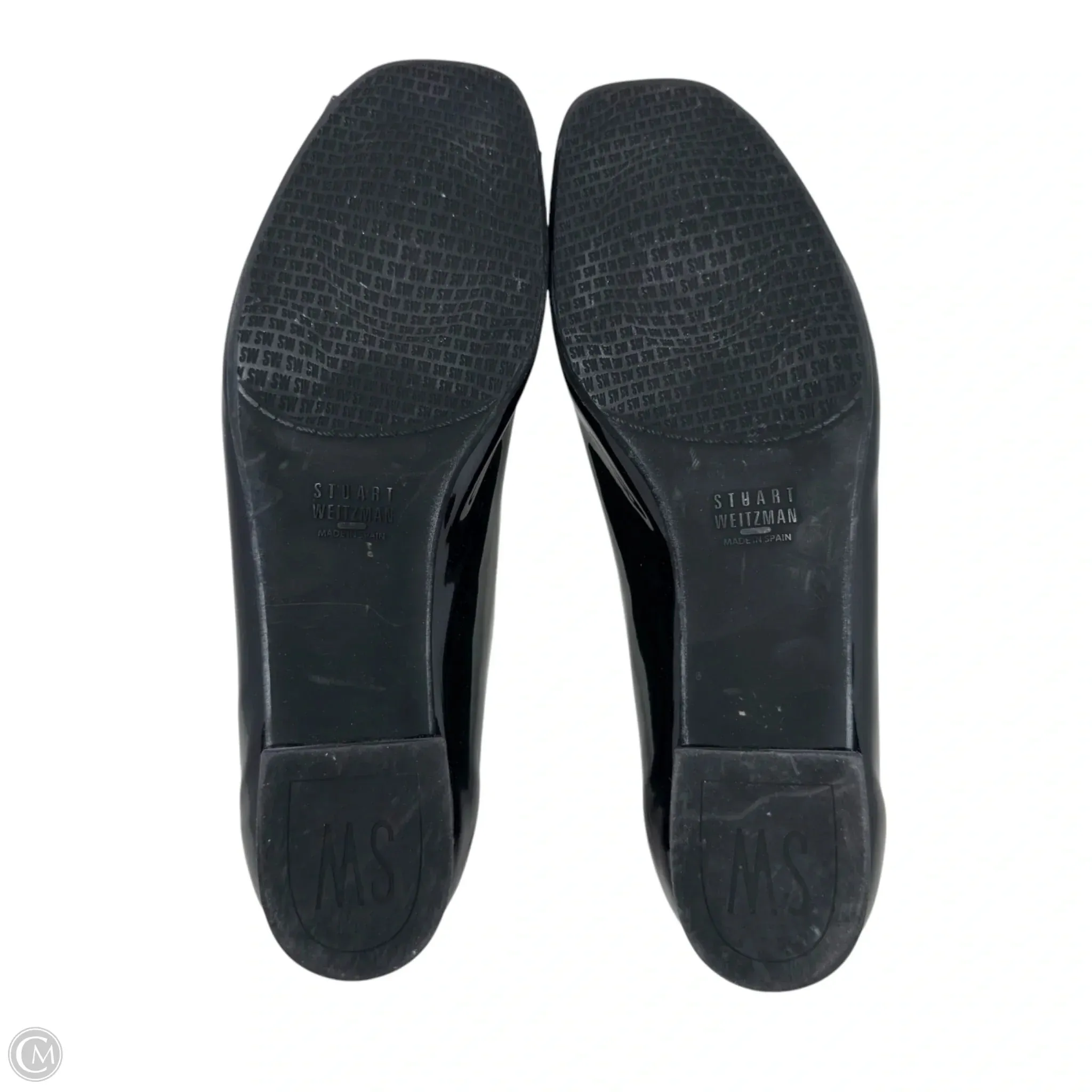 Bowella Patent Flats Designer By Stuart Weitzman In Black, Size: 10