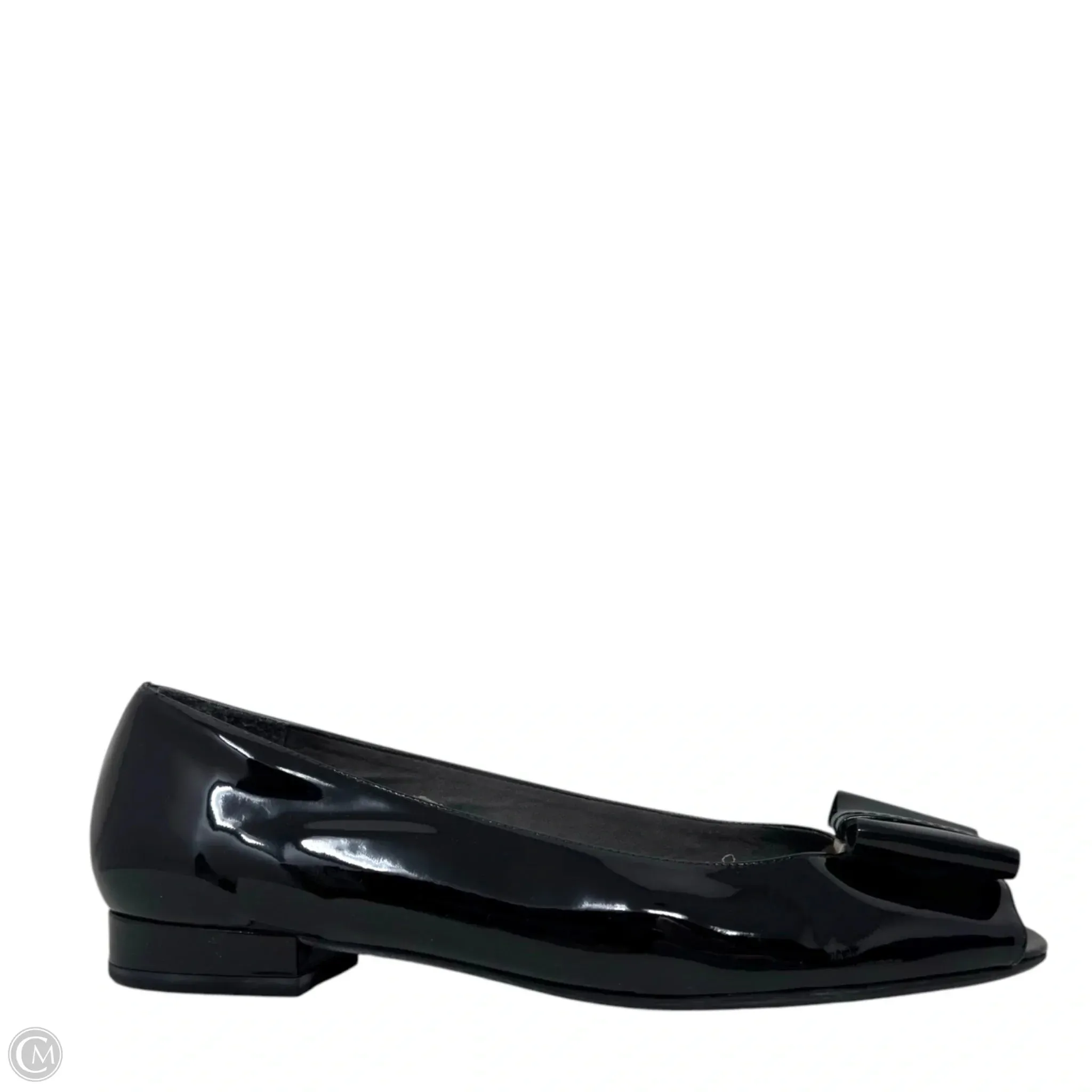 Bowella Patent Flats Designer By Stuart Weitzman In Black, Size: 10