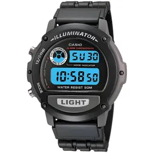 Casio Men's Watch - Illuminator Sports Digital Black and Grey Case Strap | W-87H-1VH