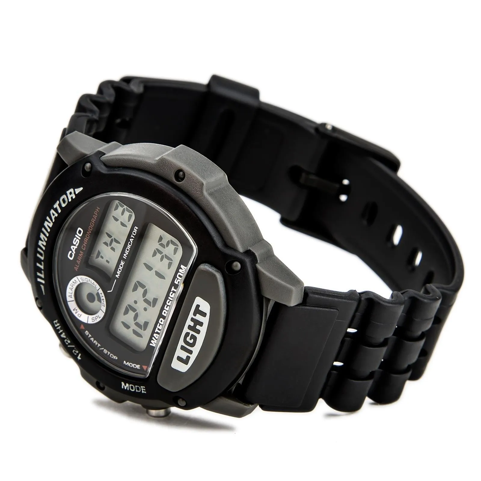 Casio Men's Watch - Illuminator Sports Digital Black and Grey Case Strap | W-87H-1VH