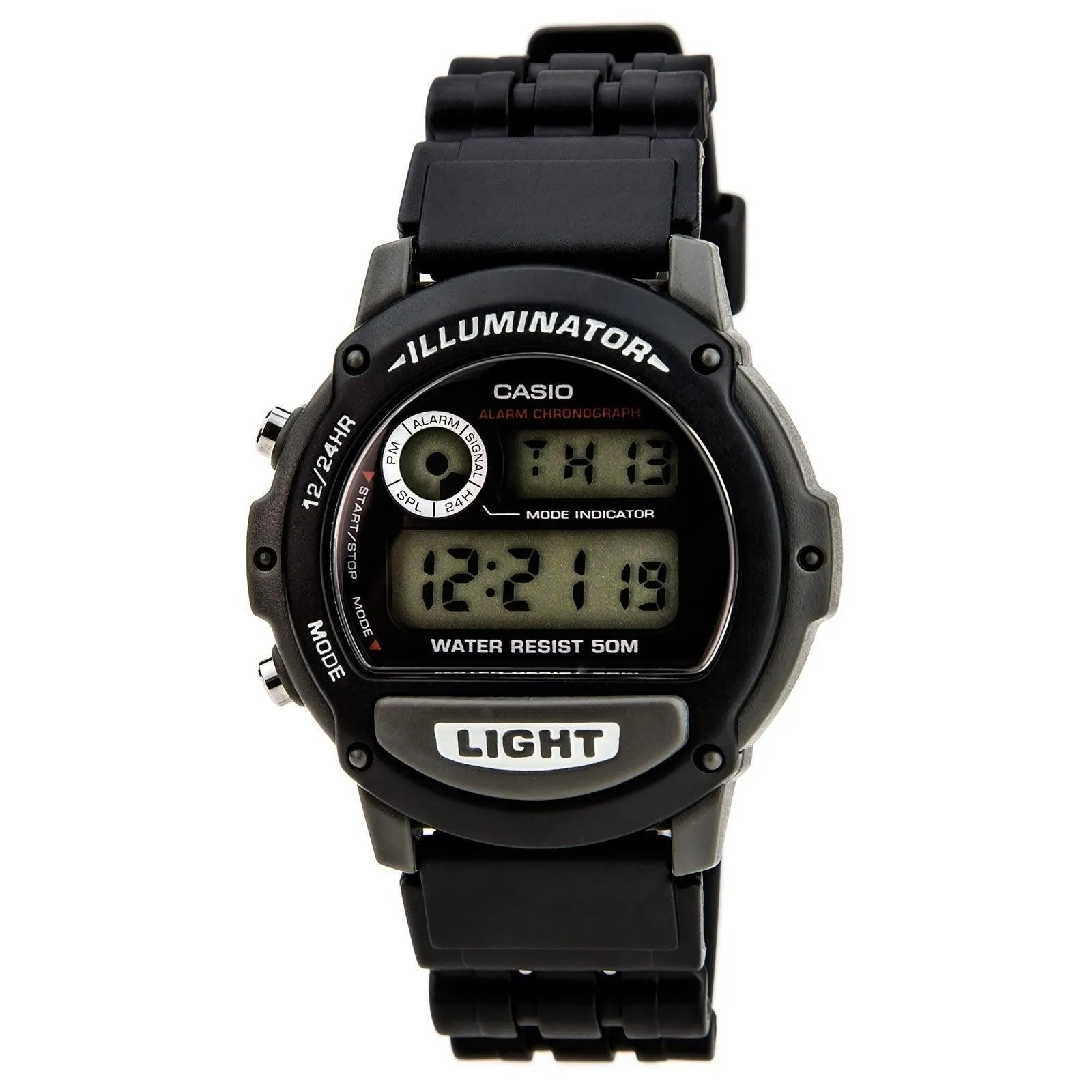 Casio Men's Watch - Illuminator Sports Digital Black and Grey Case Strap | W-87H-1VH