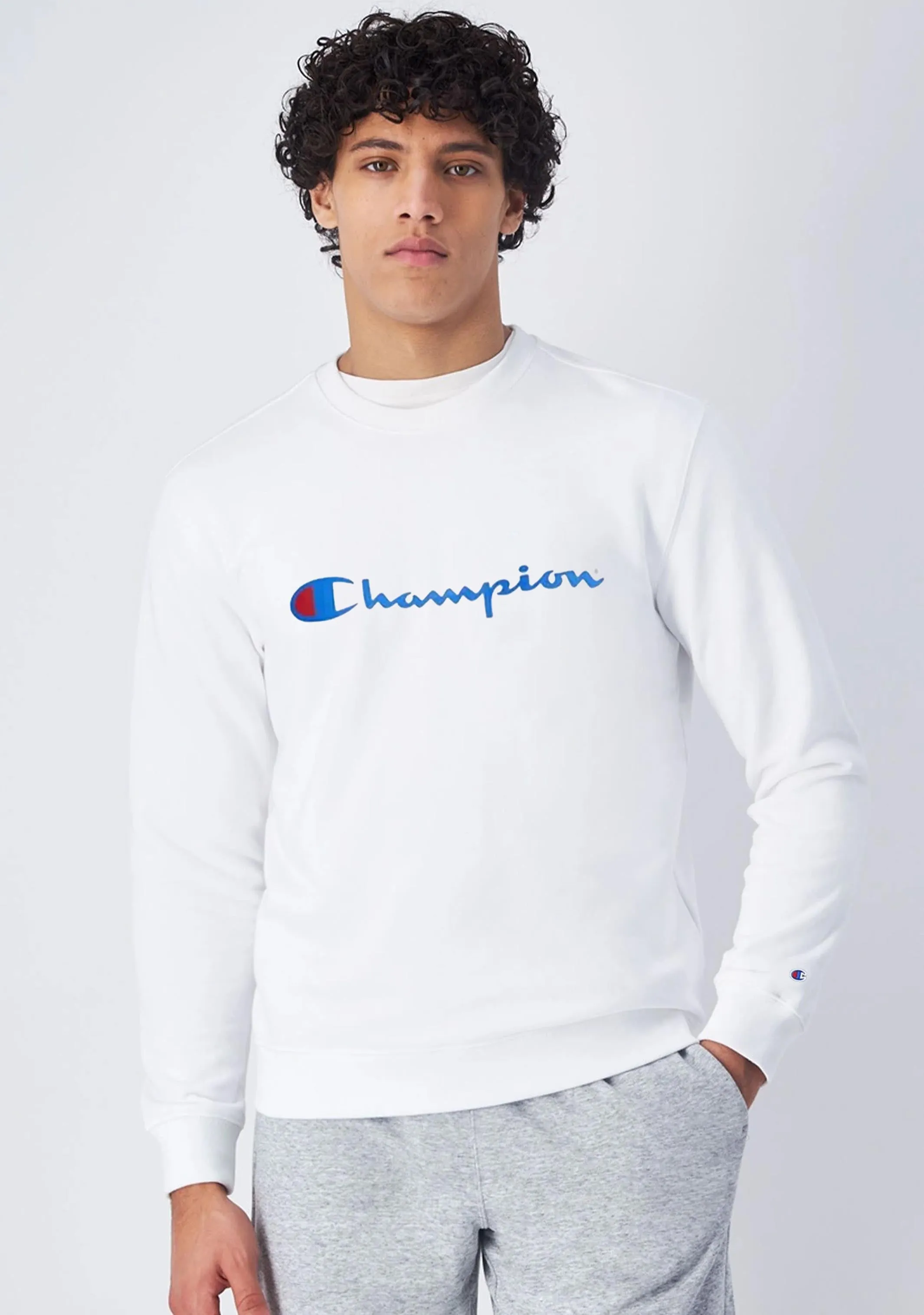 Champion Men’s Script Crew White