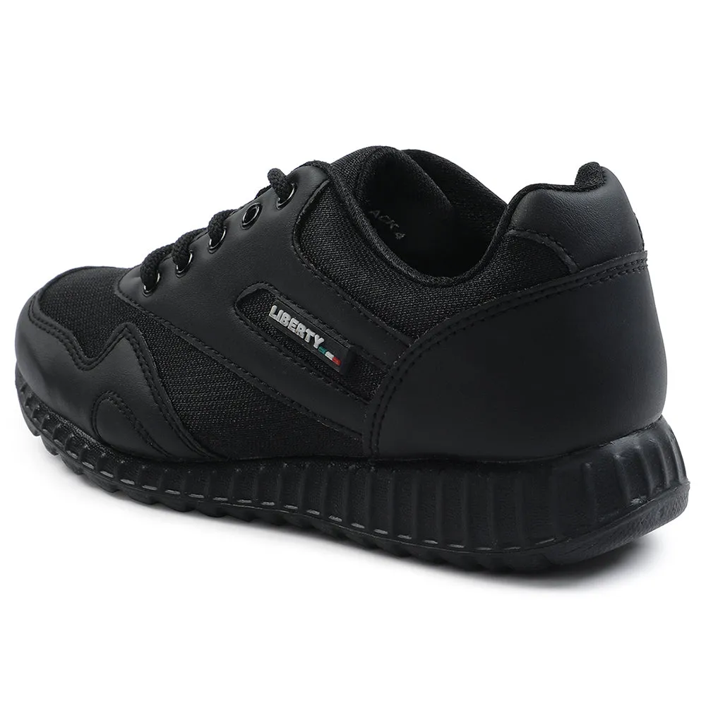 Force 10 Black Lacing Uniform School Shoes For Kids 9906-90GN By Liberty
