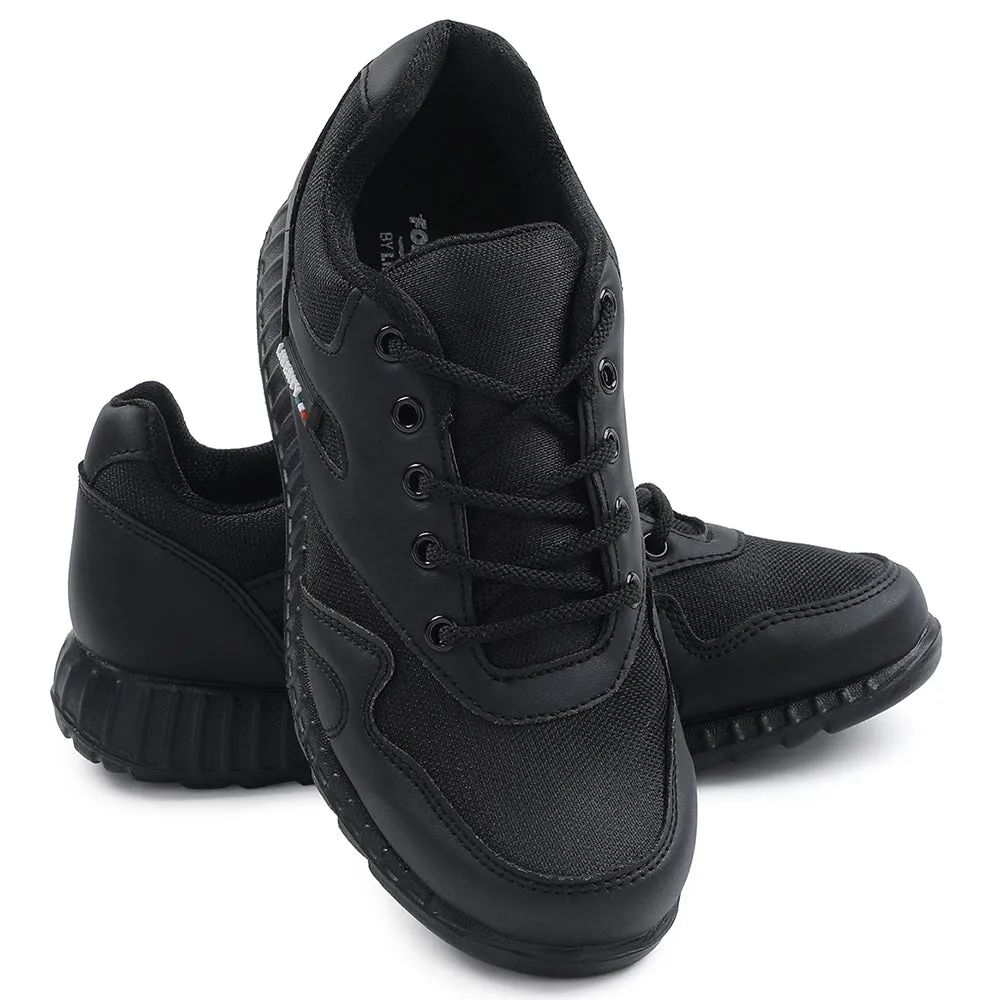 Force 10 Black Lacing Uniform School Shoes For Kids 9906-90GN By Liberty