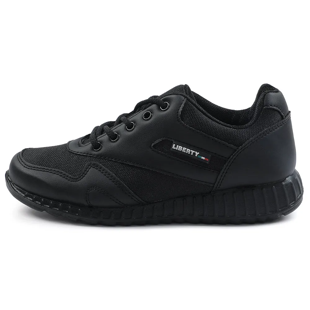 Force 10 Black Lacing Uniform School Shoes For Kids 9906-90GN By Liberty
