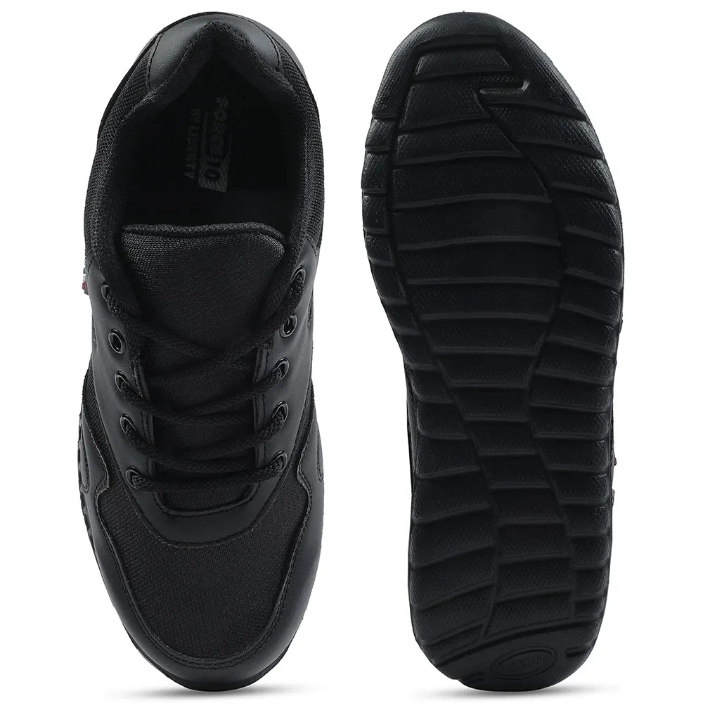 Force 10 Black Lacing Uniform School Shoes For Kids 9906-90GN By Liberty