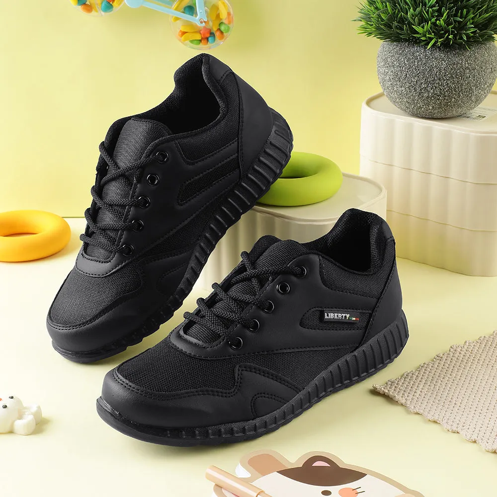 Force 10 Black Lacing Uniform School Shoes For Kids 9906-90GN By Liberty