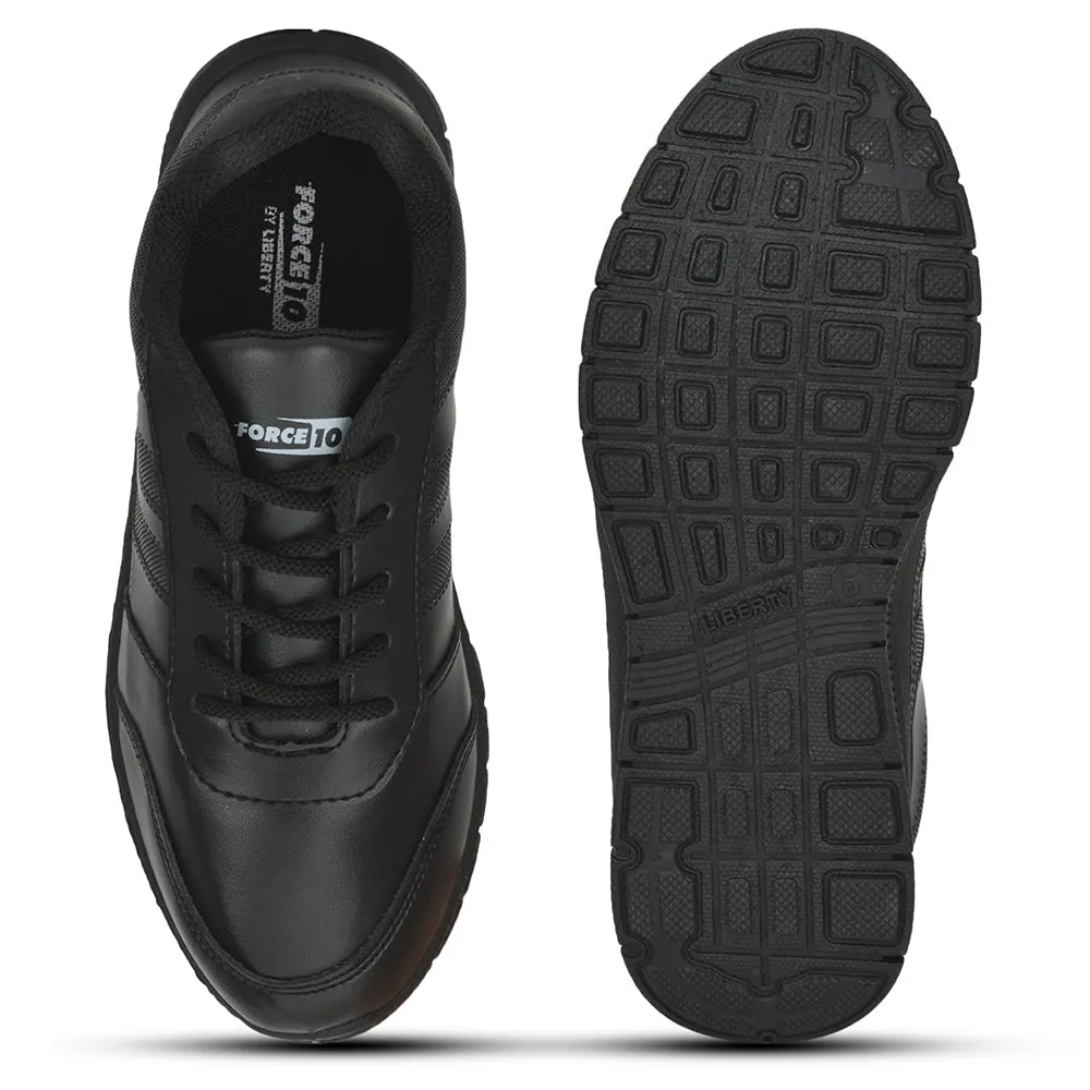 Force 10 Black Lacing Uniform School Shoes For Kids GOLA-SCHL By Liberty