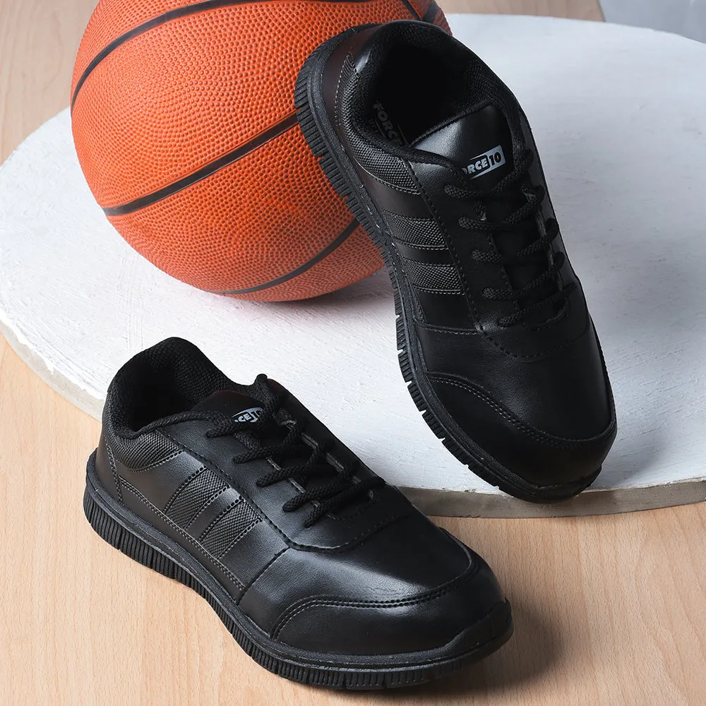 Force 10 Black Lacing Uniform School Shoes For Kids GOLA-SCHL By Liberty