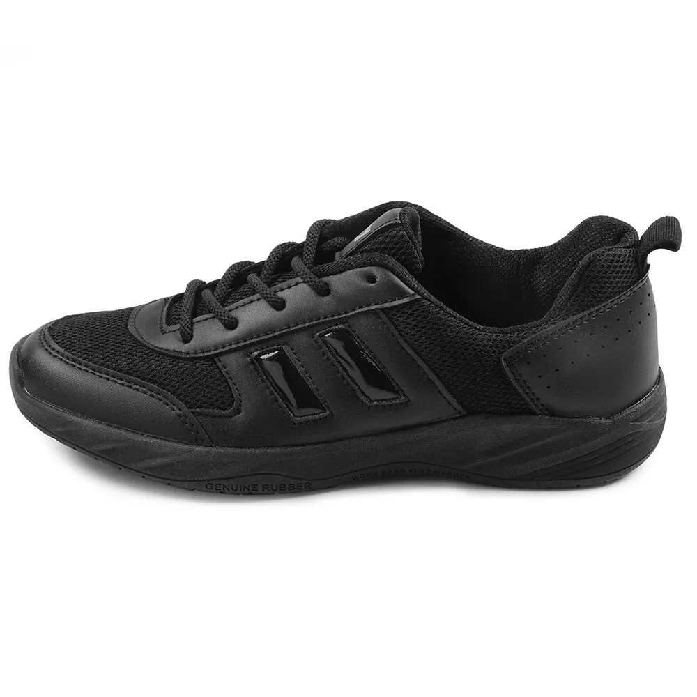 Force 10 Black Lacing Uniform School Shoes For Kids SKOLGAME-L By Liberty