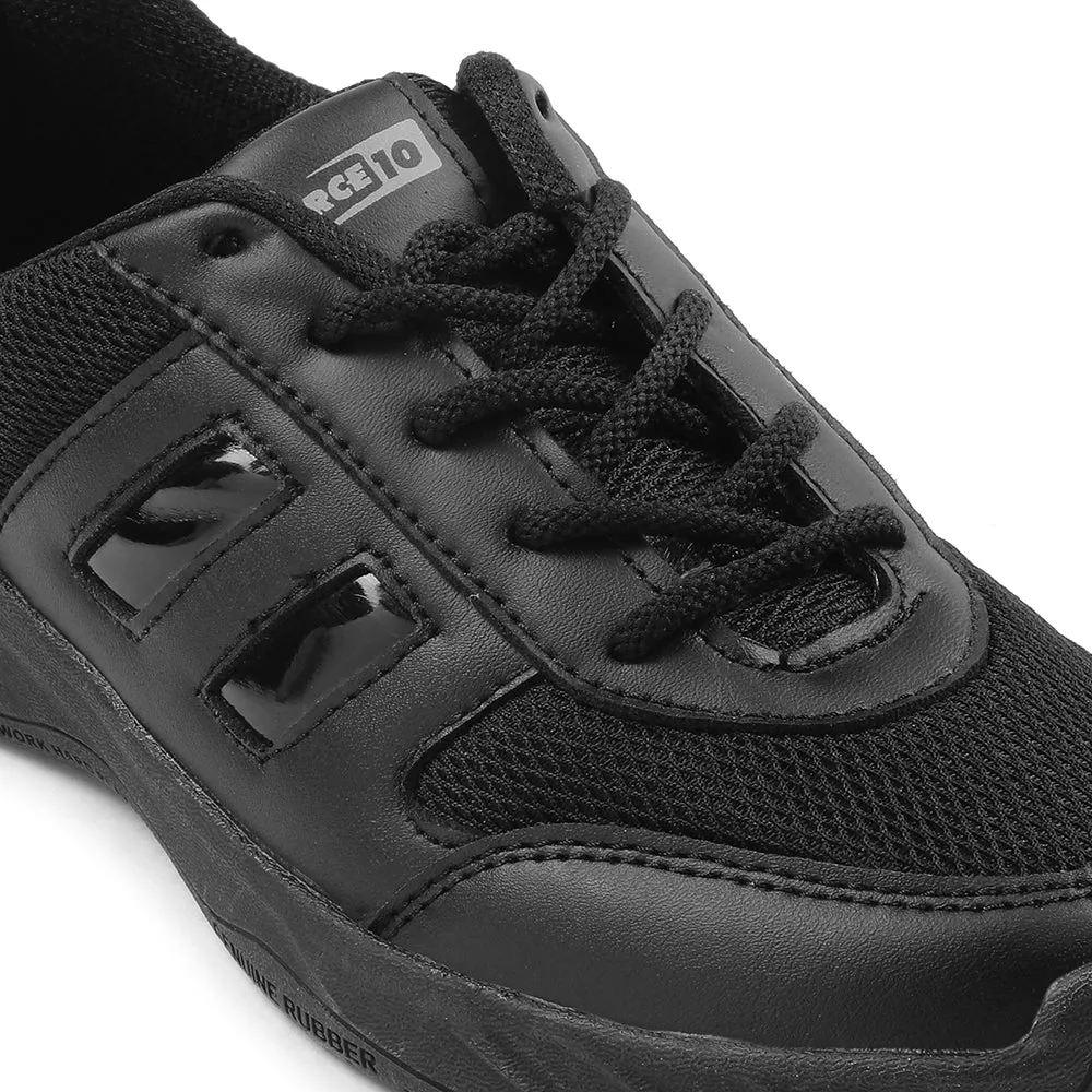 Force 10 Black Lacing Uniform School Shoes For Kids SKOLGAME-L By Liberty