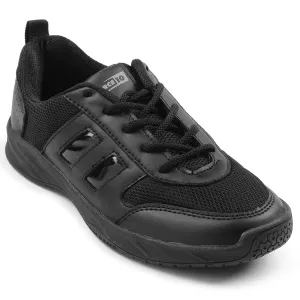 Force 10 Black Lacing Uniform School Shoes For Kids SKOLGAME-L By Liberty