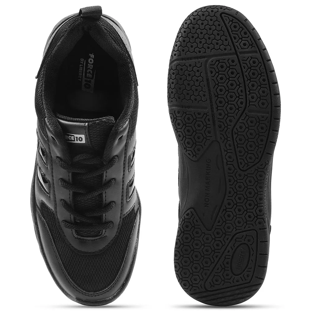 Force 10 Black Lacing Uniform School Shoes For Kids SKOLGAME-L By Liberty
