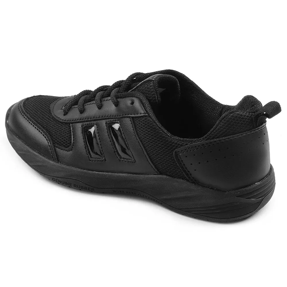 Force 10 Black Lacing Uniform School Shoes For Kids SKOLGAME-L By Liberty
