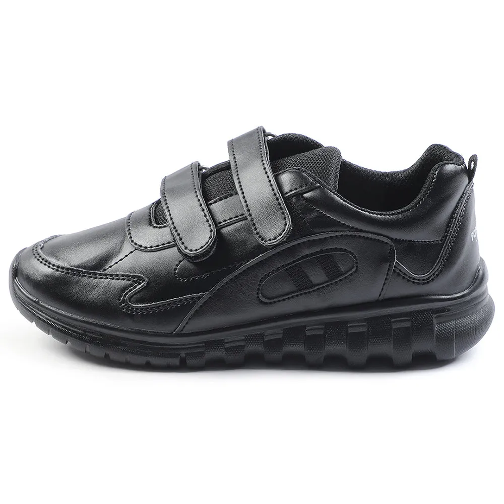 Force 10 Black Velcro Uniform School Shoes For Kids 9906-02T-V By Liberty