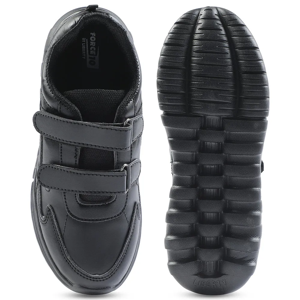 Force 10 Black Velcro Uniform School Shoes For Kids 9906-02T-V By Liberty