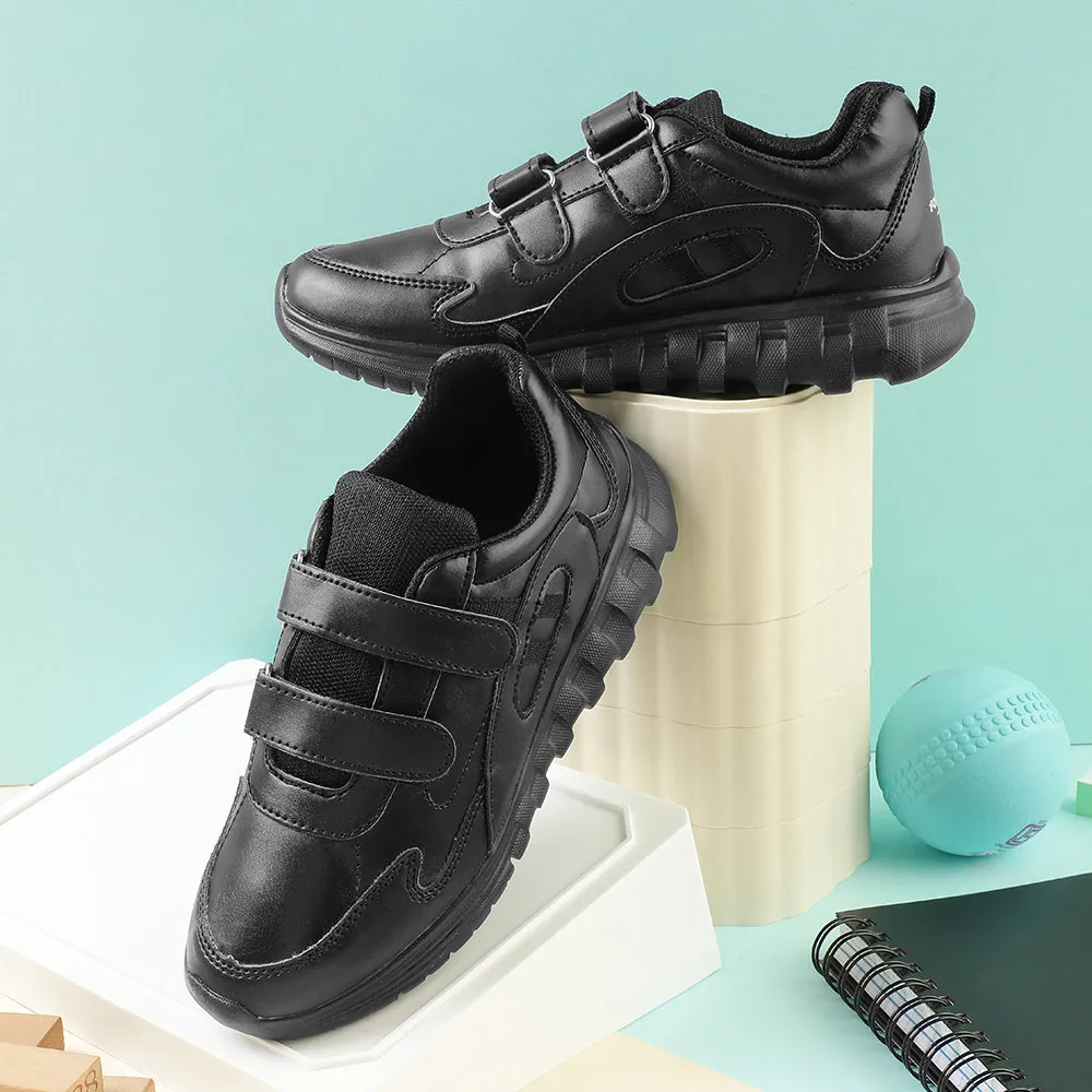 Force 10 Black Velcro Uniform School Shoes For Kids 9906-02T-V By Liberty