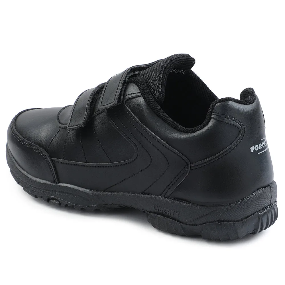 Force 10 Black Velcro Uniform School Shoes For Kids SCHZONE-DV By Liberty