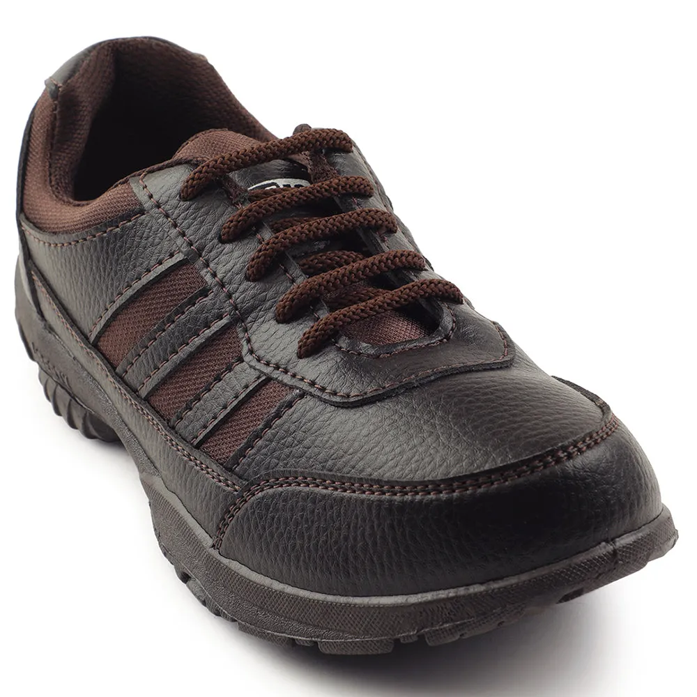 Force 10 Brown Lacing Uniform School Shoes For Kids 8151-18 By Liberty