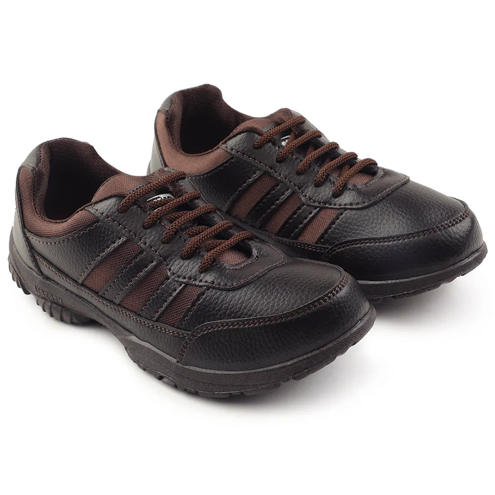 Force 10 Brown Lacing Uniform School Shoes For Kids 8151-18 By Liberty
