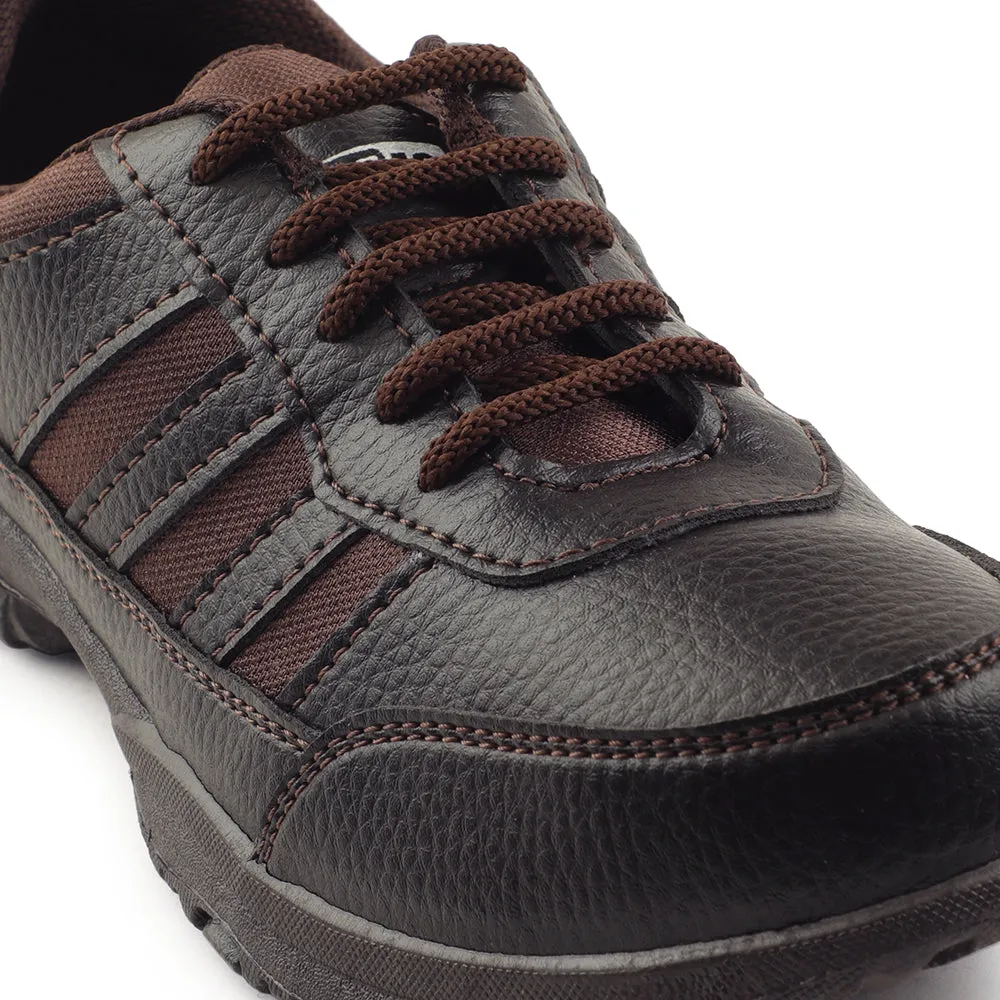Force 10 Brown Lacing Uniform School Shoes For Kids 8151-18 By Liberty