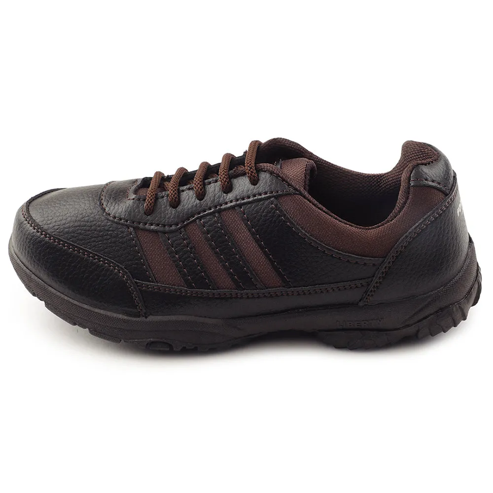 Force 10 Brown Lacing Uniform School Shoes For Kids 8151-18 By Liberty