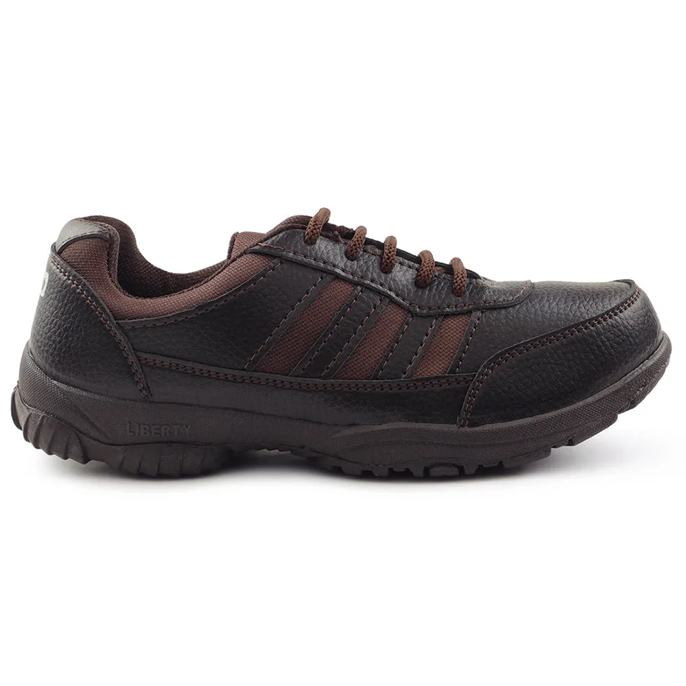 Force 10 Brown Lacing Uniform School Shoes For Kids 8151-18 By Liberty