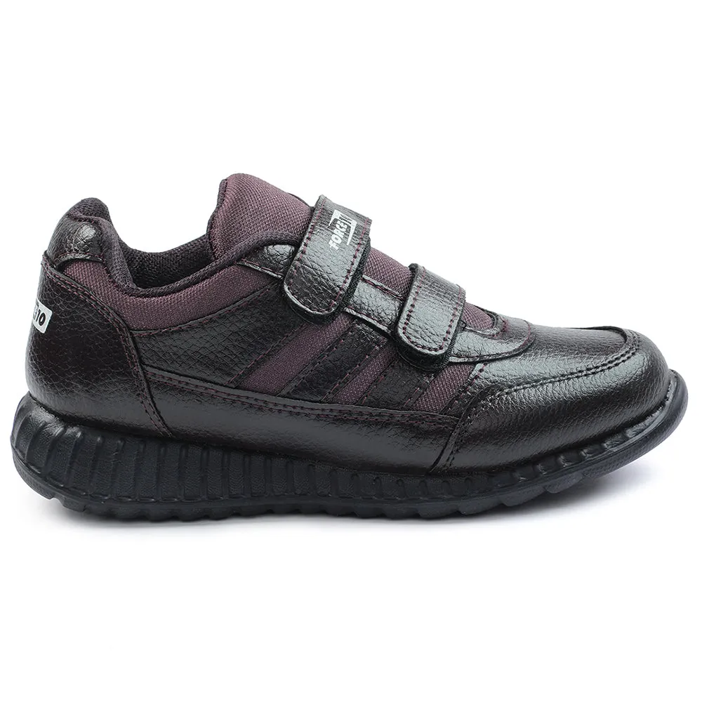 Force 10 Brown Non Lacing Uniform School Shoes For Kids ELECTRA-V By Liberty