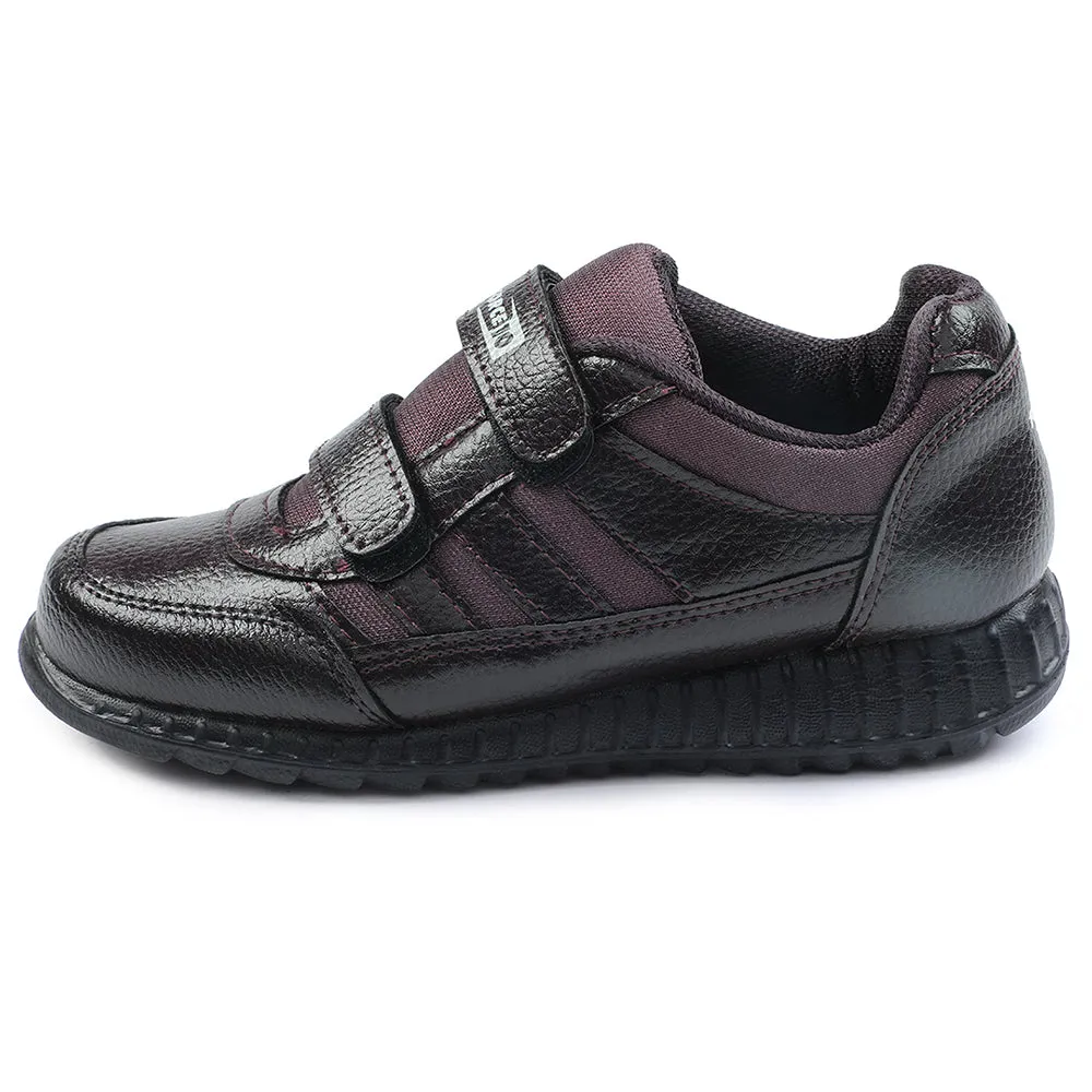 Force 10 Brown Non Lacing Uniform School Shoes For Kids ELECTRA-V By Liberty