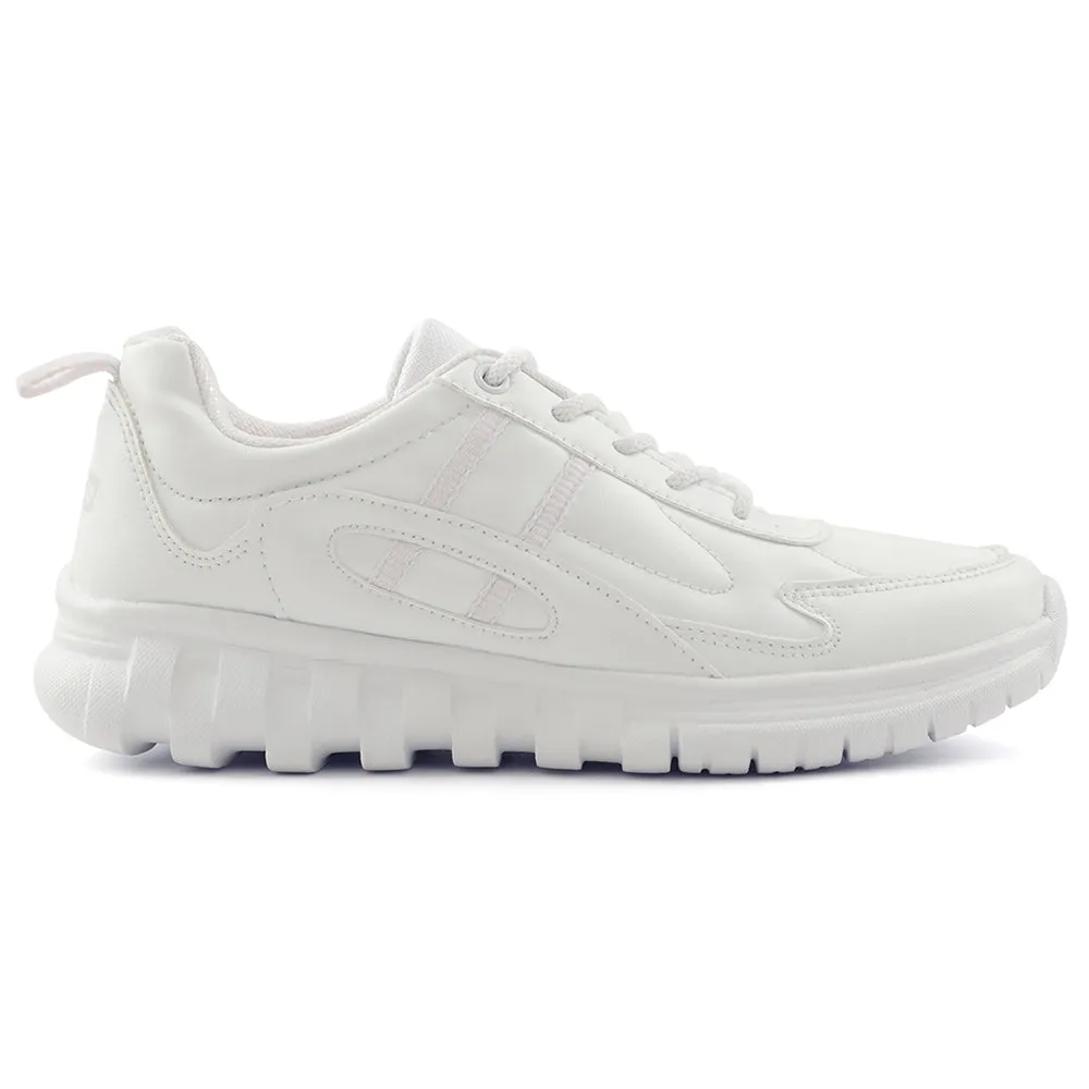 Force 10 White Lacing Uniform School Shoes For Kids 9906-02T By Liberty