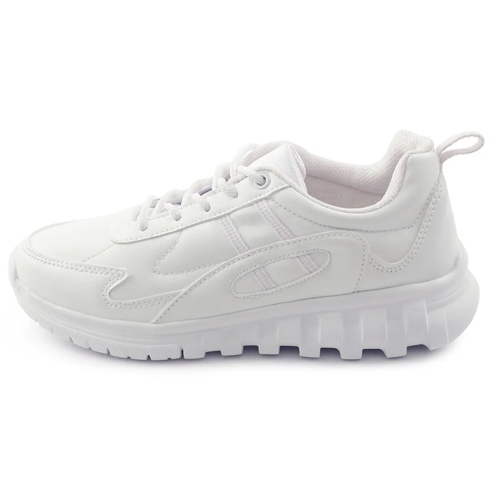 Force 10 White Lacing Uniform School Shoes For Kids 9906-02T By Liberty