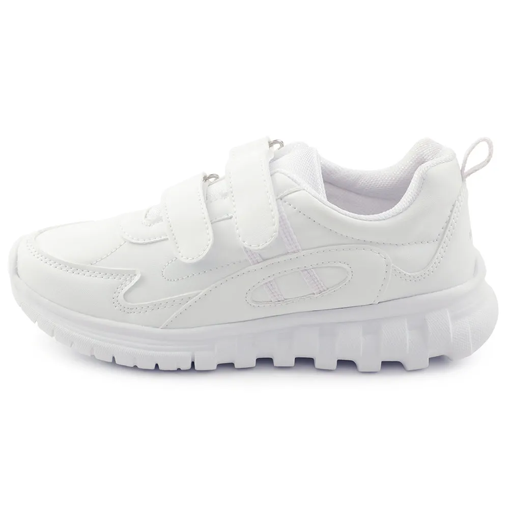 Force 10 White Velcro Uniform School Shoes For Kids 9906-02T-V By Liberty