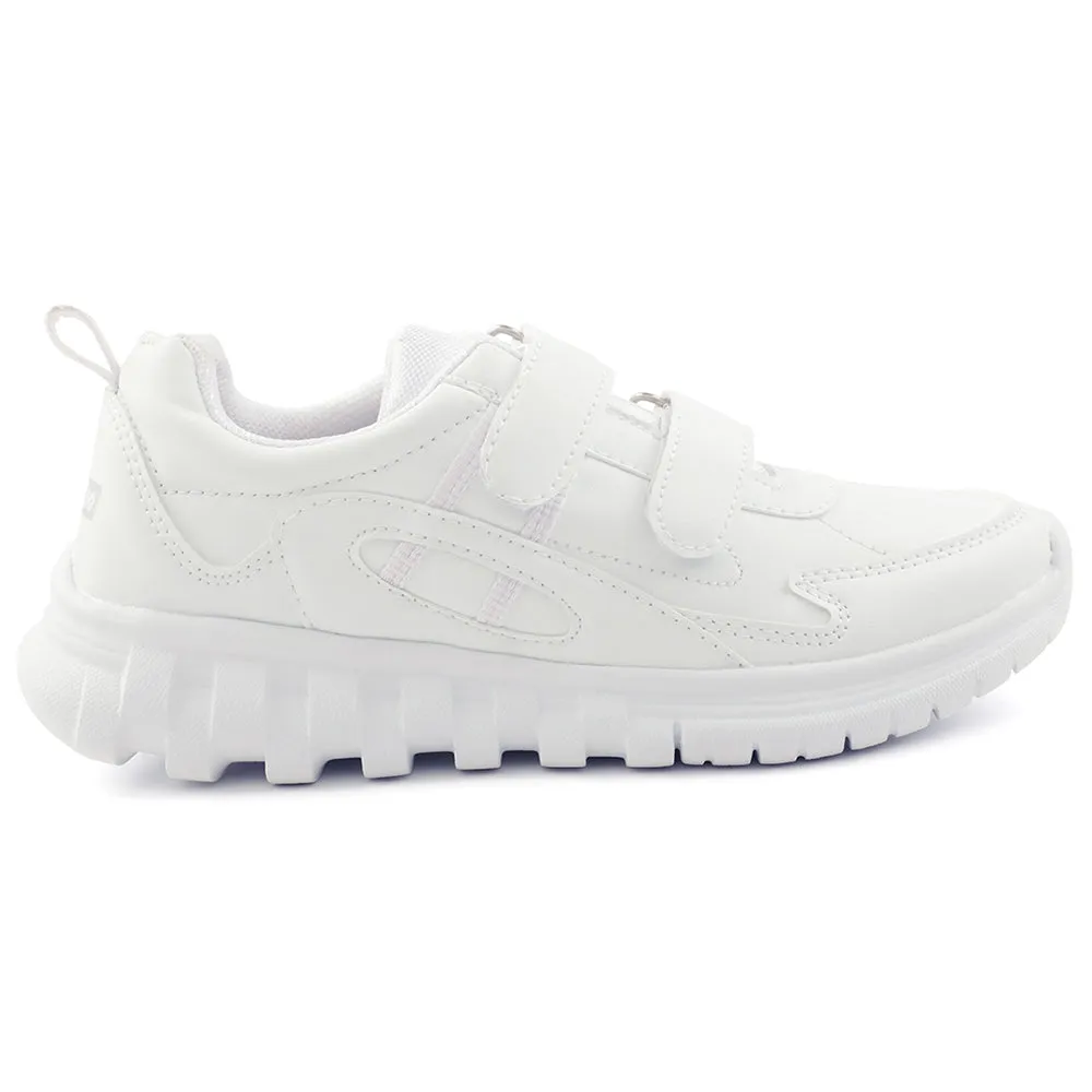 Force 10 White Velcro Uniform School Shoes For Kids 9906-02T-V By Liberty