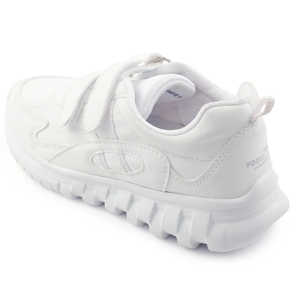 Force 10 White Velcro Uniform School Shoes For Kids 9906-02T-V By Liberty