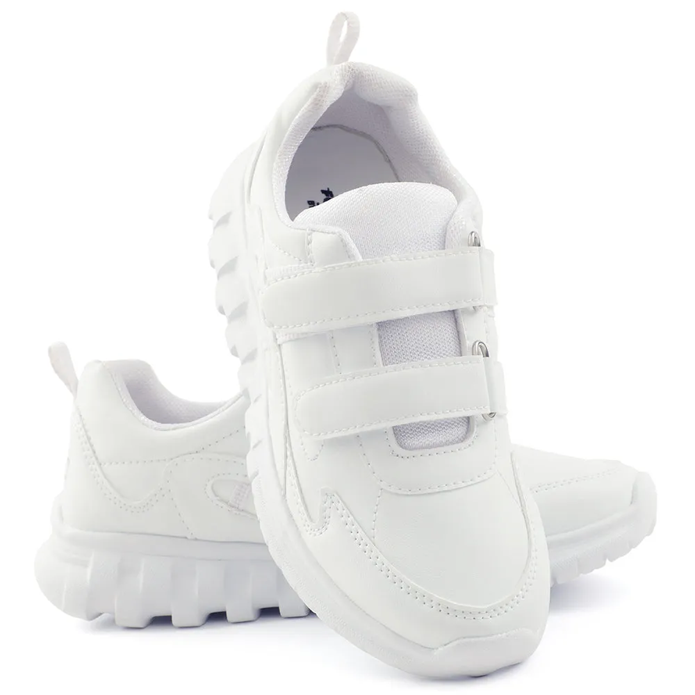 Force 10 White Velcro Uniform School Shoes For Kids 9906-02T-V By Liberty