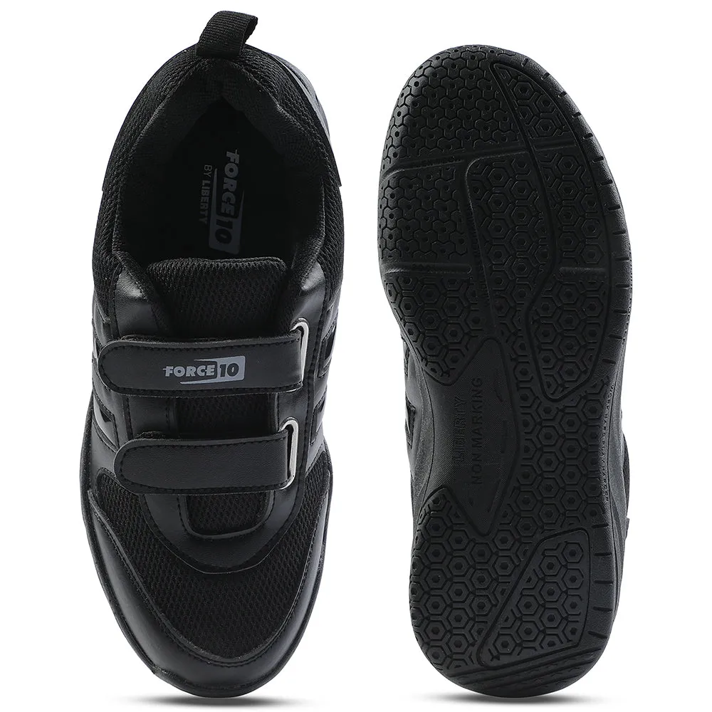 Force Black Non Lacing Uniform School Shoes For Kids SKOLGAME-V By Liberty