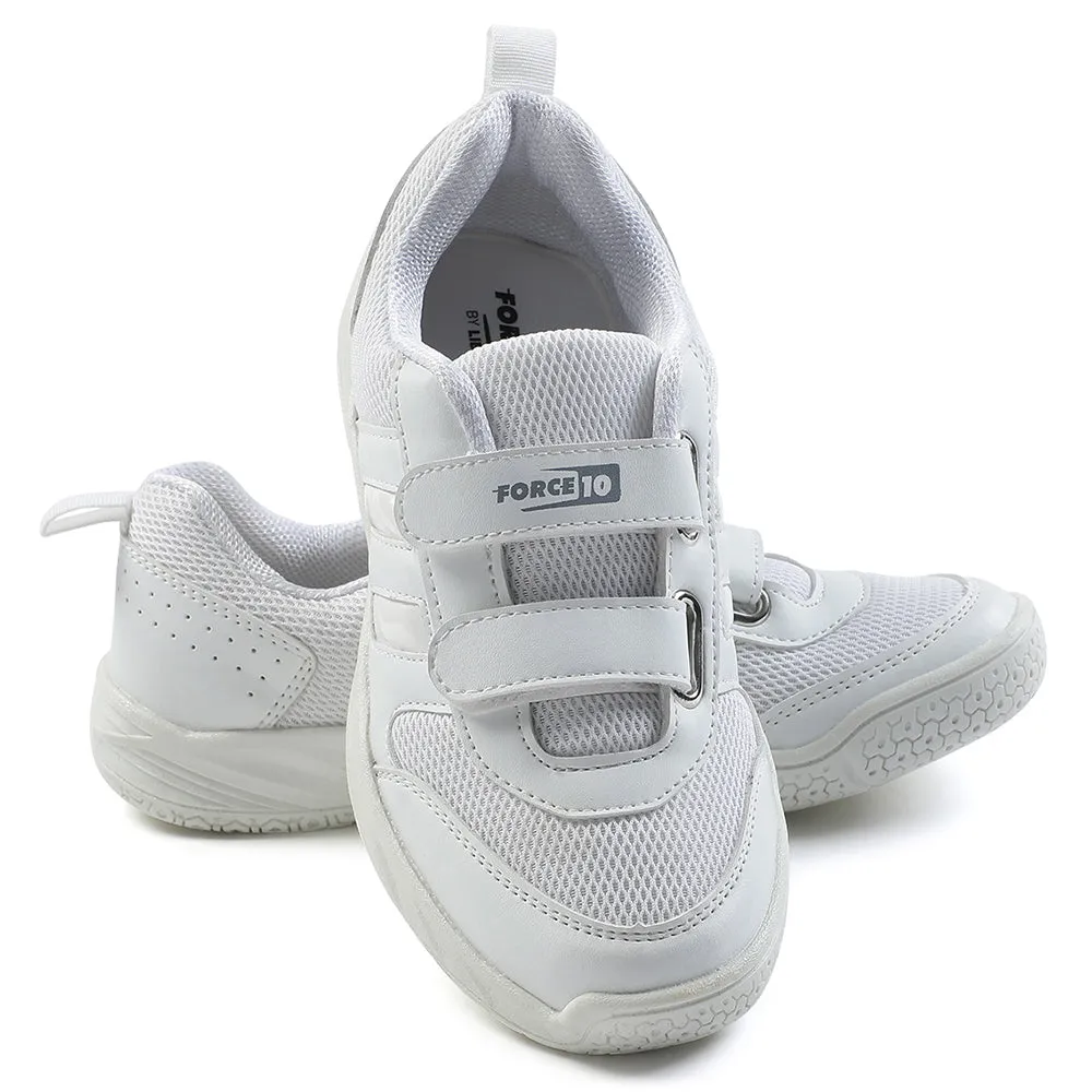Force White Non Lacing Uniform School Shoes For Kids SKOLGAME-V By Liberty