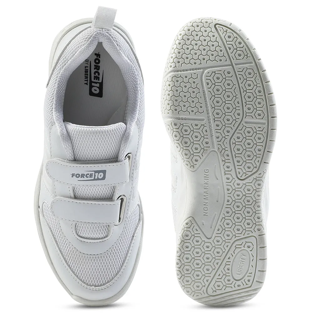 Force White Non Lacing Uniform School Shoes For Kids SKOLGAME-V By Liberty