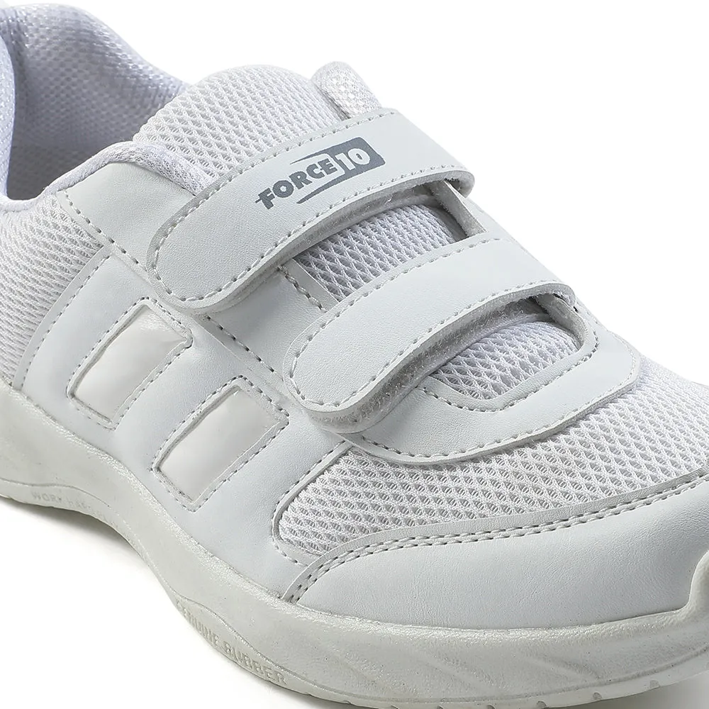 Force White Non Lacing Uniform School Shoes For Kids SKOLGAME-V By Liberty