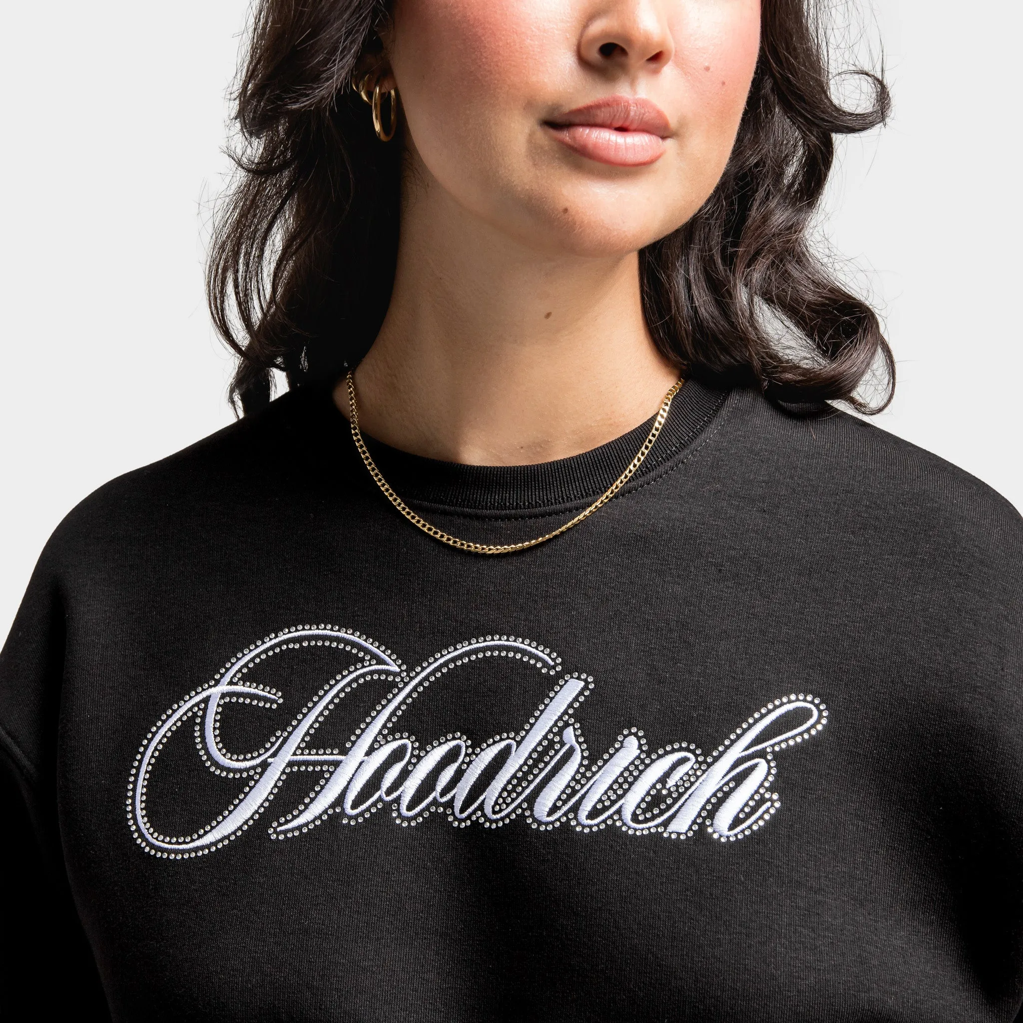 Hoodrich Women's OG Figure Crop Logo Crewneck / Black