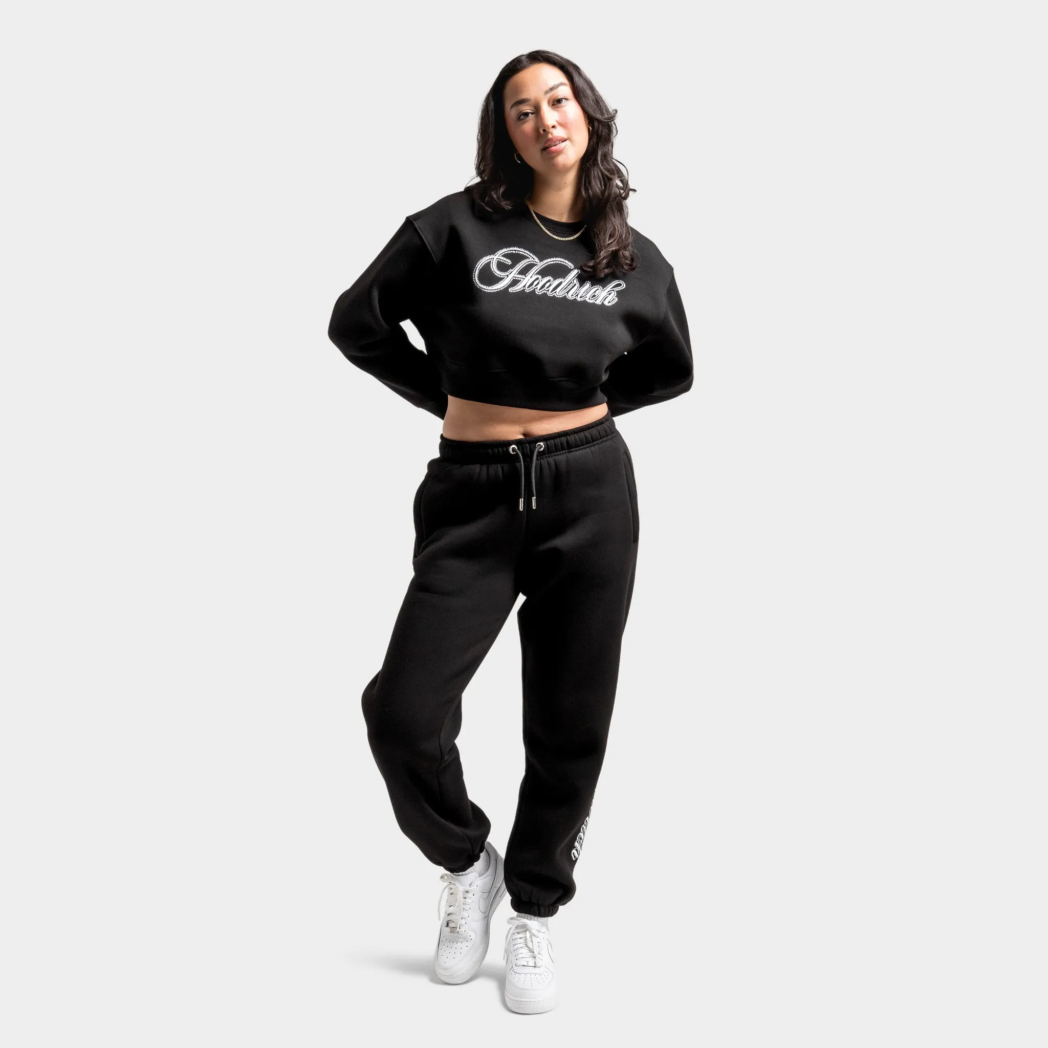 Hoodrich Women's OG Figure Crop Logo Crewneck / Black